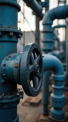 Close-Up of Industrial Metal Valve in Facility Setting