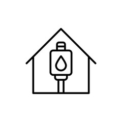 Water heater outline icons, minimalist vector illustration ,simple transparent graphic element .Isolated on white background