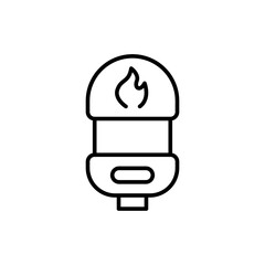 Water heater outline icons, minimalist vector illustration ,simple transparent graphic element .Isolated on white background