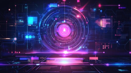 Fototapeta premium Abstract Digital Interface Futuristic Technology Design