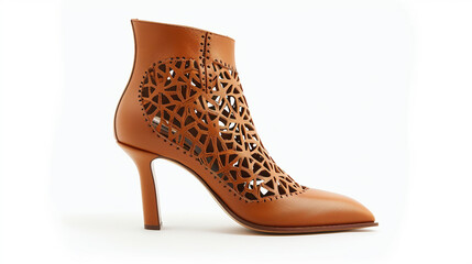 Ankle Boots with Intricate Laser Cut Patterns on white background.PNG