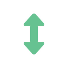 Up and down arrow icon. Simple style company poster background symbol. Right arrow brand logo design element. Up and down arrow t-shirt printing. Vector for sticker.