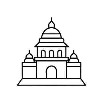 recommend clip art: Historic Monument Line Art on White Background