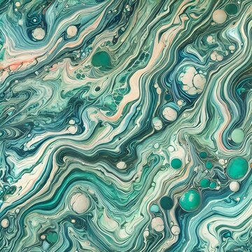 Marble ink colorful. Green and Blue marble pattern texture abstract background. can be used for background or wallpaper
