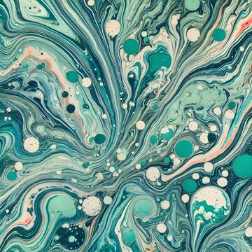 Marble ink colorful. Green and Blue marble pattern texture abstract background. can be used for background or wallpaper

