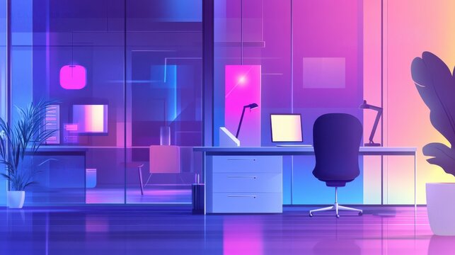 Modern office abstract concept vector illustration set. Modern workplace, health-focused IOT desks, fitness-focused lifestyle, employee happiness and well-being, activity tracking abstract metaphor.