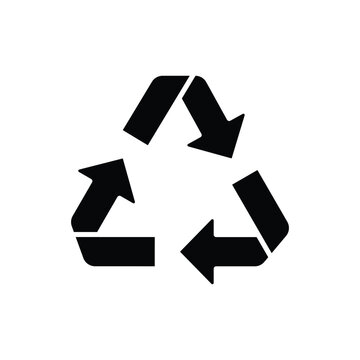 Recycle icon. Simple solid style. Eco friendly practices, suitable for environmental initiatives and sustainability projects concept. Black silhouette, glyph symbol. Vector illustration isolated.