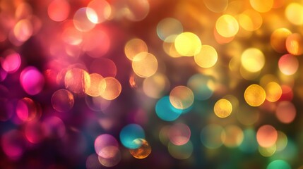 Fototapeta premium Beautiful and Colorful Bokeh Light Background for Festive and Celebratory Themes, Suitable for Holiday Cards and Creative Design Projects