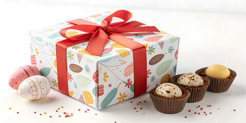 Naklejka premium Christmas and New Year design. Realistic red gifts boxes. Open gift box full of decorative festive object. Holiday banner, web poster, flyer, stylish brochure, greeting card, cover. Xmas background