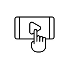 Streaming app outline icons, minimalist vector illustration ,simple transparent graphic element .Isolated on white background