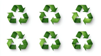 Obraz premium Reusable arrows. Green recycle arrow, recycling life cycle. Organic materials logo, bio ecology or biodegradable symbols recent vector collection