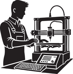 Computer Engineer Vector Illustration