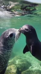 Naklejka premium World Marine Mammal Protection Day. marine mammals