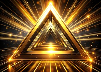 4K loopable drone footage: mesmerizing golden triangle light trails illuminate the night sky.