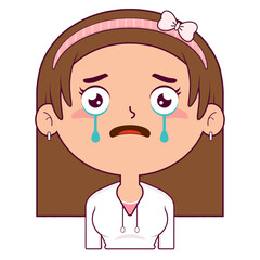 girl scared face cartoon cute