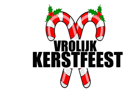 vrolijk kerstfeest tekstvector met zuurstokken 