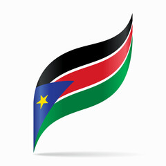 South Sudan flag wavy background layout. Vector illustration.