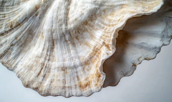 A shell with a brown and white pattern