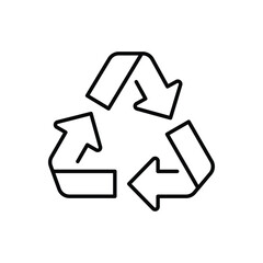 Recycle icon. Simple outline style. Eco friendly practices, suitable for environmental initiatives and sustainability projects concept. Thin line symbol. Vector illustration isolated.