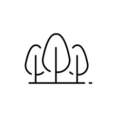 Group of trees icon. Simple outline style. Nature tree, garden, wood, leaf, green plant, growth, forest, environment concept. Thin line symbol. Vector illustration isolated.
