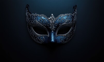 Naklejka premium A blue mask with silver accents
