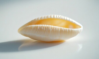 A white shell with a small hole in the middle