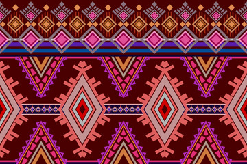 Ethnic ikat seamless colorful pattern in tribal. Geometric ethnic ornament print. Ikat pattern style. Design for background,carpet,wallpaper,clothing,wrapping,batik,fabric.