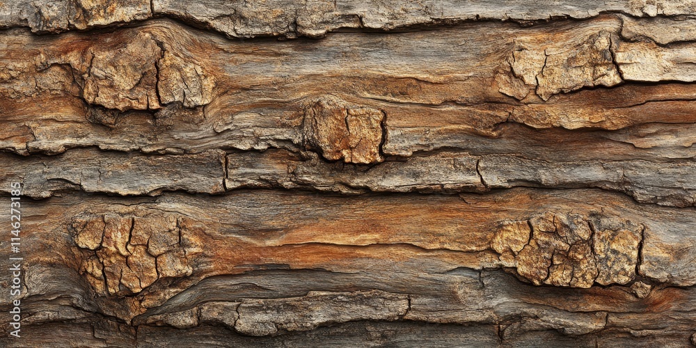 Aufkleber tree bark textures on a wooden background, showcasing the intricate details of tree surfaces. this c