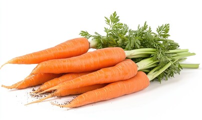 A bunch of carrots with green leaves