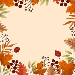 Autumn background leaves theme fir notes memo