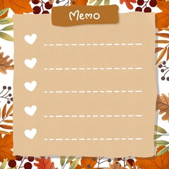 Sticker to do list notes memo autumn theme leaf