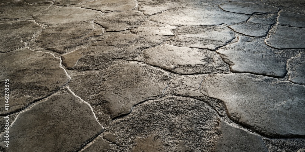 Leinwandbilder Textured rough concrete floor surface with unique patterns, showcasing the rugged beauty of rough concrete. This rough concrete floor surface adds character and charm to any setting.