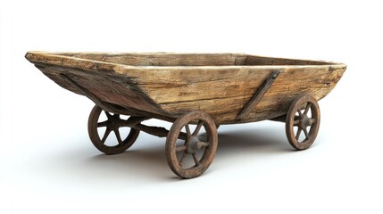 Rustic Wooden Cart With Spoked Wheels