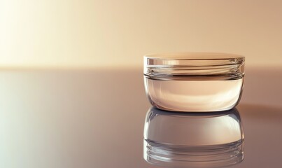 A clear jar with a lid on a table