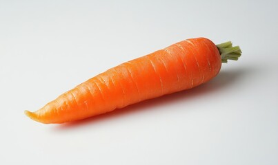A carrot is sitting on a white background