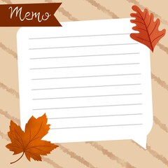 Notes memo planner sticker autumn theme