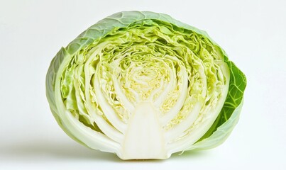 Fototapeta premium A piece of lettuce is cut in half