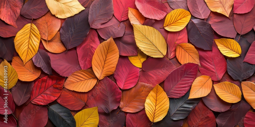 Poster autumn season leaves create a beautiful background design suitable for various uses. embrace the vib