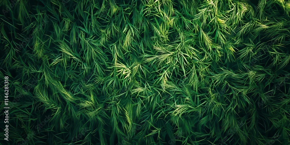 Poster aerial perspective showcasing a textured background of lush green grass. this green grass texture cr