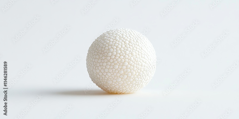 Poster Tofu bubble on a white background creates a visually appealing contrast, highlighting the unique texture and shape of the tofu bubble in this minimalist composition.