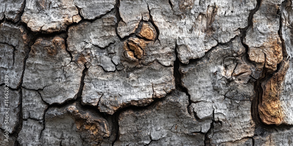 Aufkleber close up of an old bark texture showcasing the intricate details and patterns of aged wood. this fra