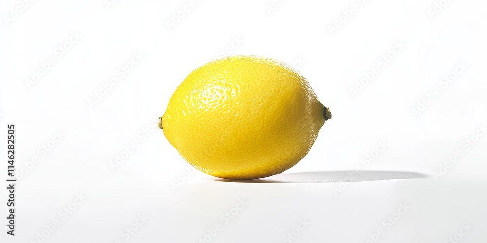 Aufkleber fresh lemon isolated on a white background, showcasing the vibrant colors and unique texture of the 