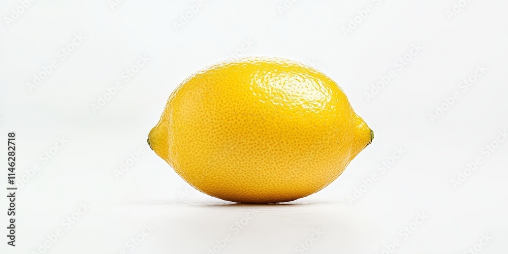 Poster fresh lemon isolated on a white background, showcasing the vibrant colors and unique texture of the 