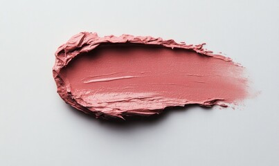 A pink lip gloss is shown on a white background