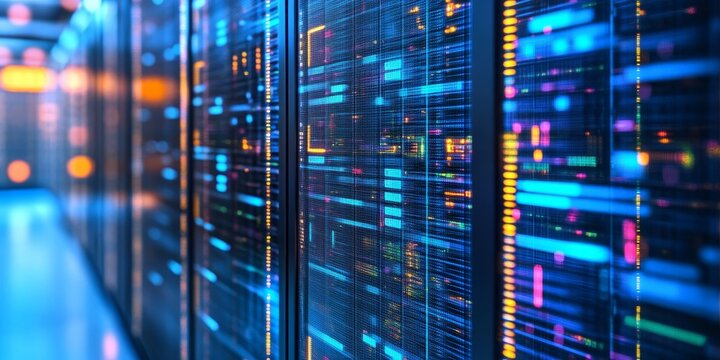 Expert servicing of server rows equipped with high computing power, facilitating a hyperscale data center to effectively support demanding applications like artificial intelligence and neural network