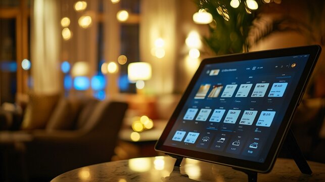 Close-up of digital tablet showing hotel booking interface with various room prices and options, focusing on different pricing tiers for hotel accommodations.