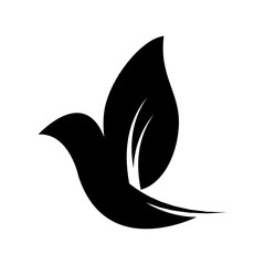 Minimalist Black Bird Silhouette Graphic illustration