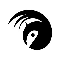 Minimalist Black Bird Silhouette Graphic illustration