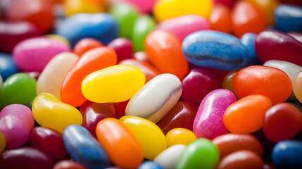 Colorful Jelly Beans Close-Up Macro Photography