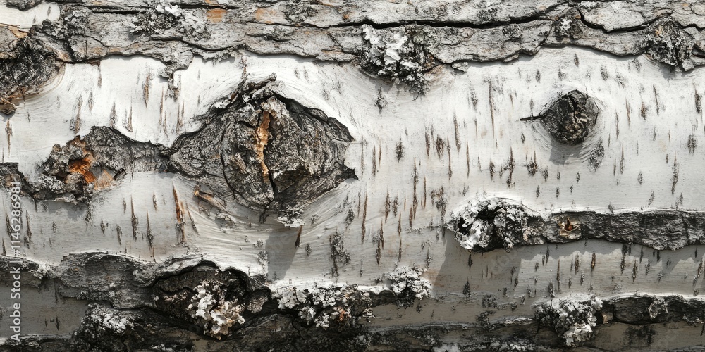 Aufkleber close up of a birch trunk, showcasing the intricate texture. this birch trunk features unique patter